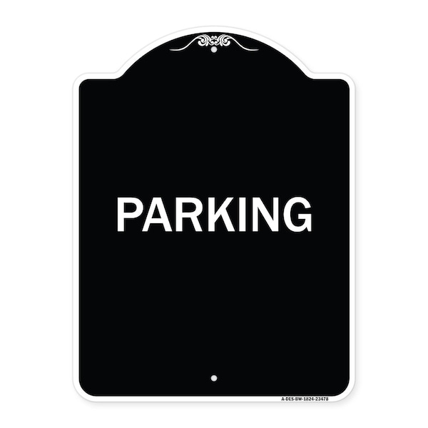 Signmission Designer Series Sign-Parking, Black & White Heavy-Gauge Aluminum Sign, 24" x 18", BW-1824-23478 A-DES-BW-1824-23478 - main